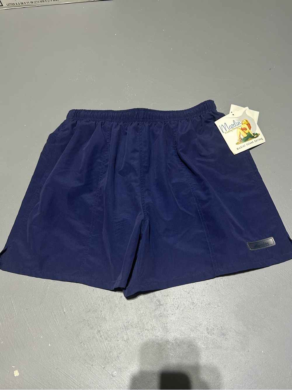 (NWT) Marlin Trading Co. Challenger Navy Blue Premium Swim Trunks (Men’s Size L)